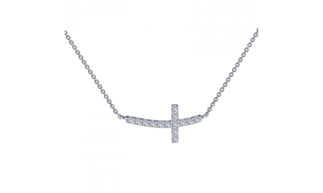 Lafonn Sideways Curved Cross Necklace - N0140CLP18