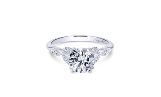 Gabriel & Co. 14k White Gold Victorian Straight Engagement Ring - ER11721R4W44JJ