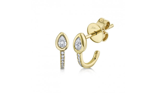 Shy Creation 14k Yellow Gold Diamond Earrings - SC55019564