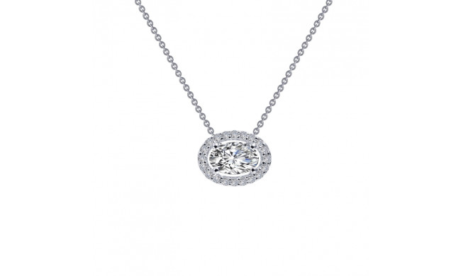 Lafonn 0.63 CTW Oval Halo Necklace - N0103CLP18