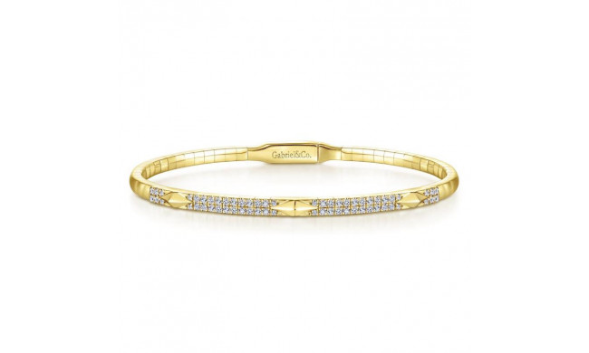 Gabriel & Co. 14k Yellow Gold Demure Diamond Bangle Bracelet - BG4187-65Y45JJ