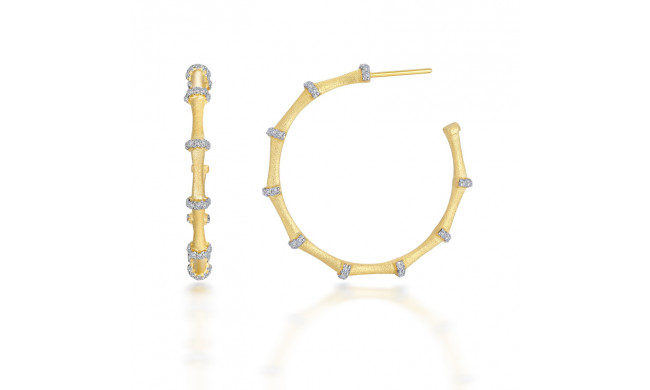 Lafonn Mixed-Color Bamboo Hoop Earrings - E0458CLT00