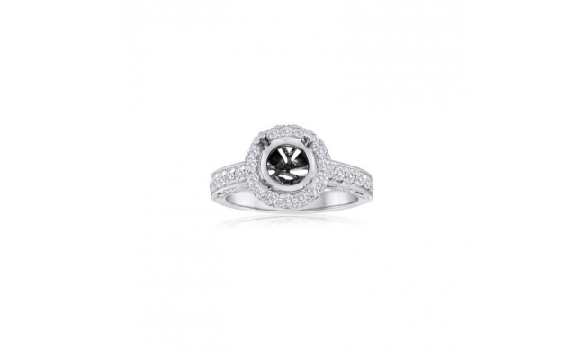 Roman & Jules 14k White Gold Halo Engagement Ring - 1075-1