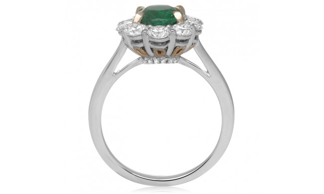 Roman & Jules Two Tone 18k Gold Halo Engagement Ring - KR2553WYEM-18K-4