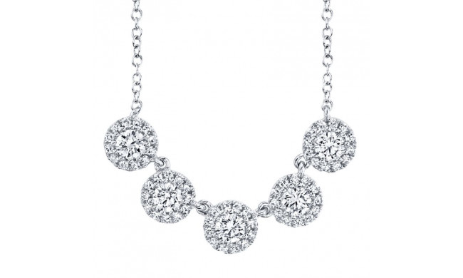 Shy Creation 14k White Gold Diamond Necklace - SC55004004V2