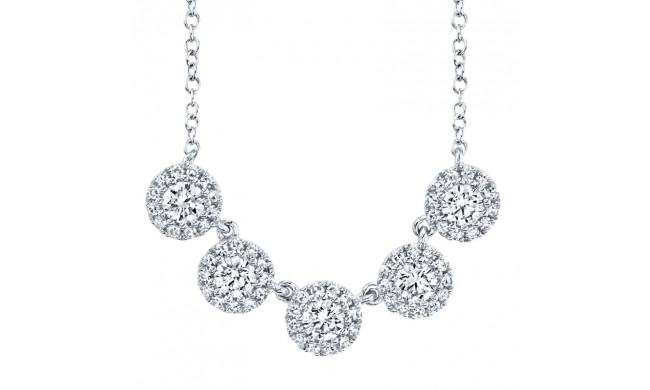 Shy Creation 14k White Gold Diamond Necklace - SC55004004V2