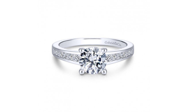 Gabriel & Co. 14k White Gold Contemporary Straight Engagement Ring - ER14400R4W44JJ