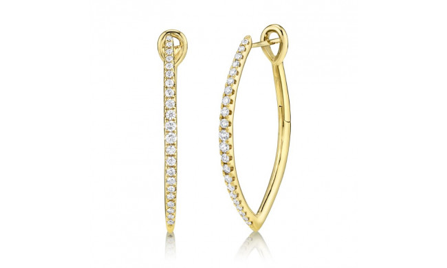 Shy Creation 14k Yellow Gold Diamond Hoop Earrings - SC22005497