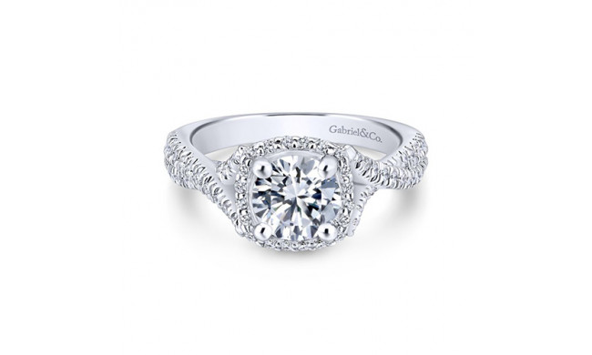 Gabriel & Co. 14k White Gold Rosette Halo Engagement Ring - ER12680R4W44JJ