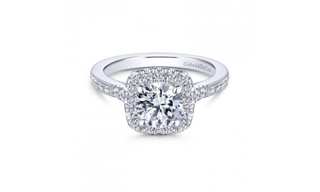 Gabriel & Co. 14k White Gold Victorian Halo Engagement Ring - ER11292W44JJ