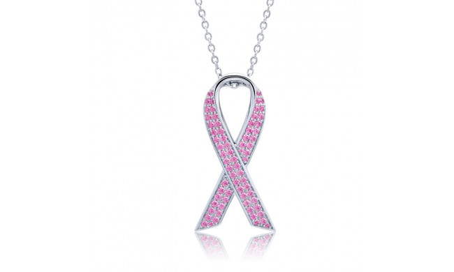 Lafonn Pave Pink Ribbon Necklace - N0178PKP24