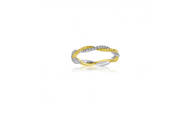 Roman & Jules 14k Two Tone Gold Yellow and White Diamond Twist Band - KR2381WY-BA