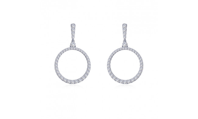 Lafonn Platinum Open Circle Drop Earrings - E0525CLP00