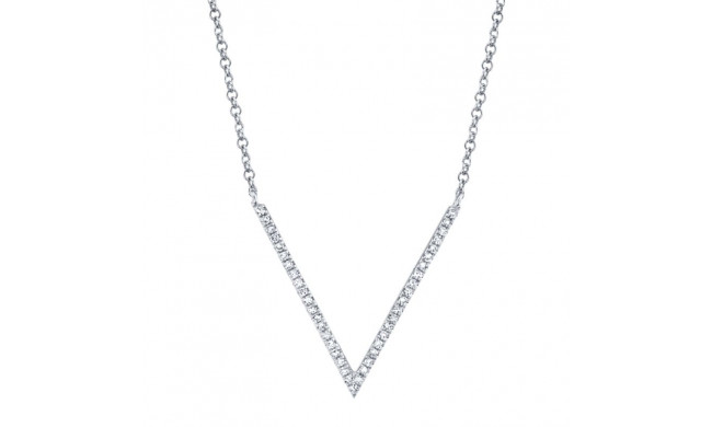 Shy Creation 14k White Gold Diamond Necklace - SC55001468