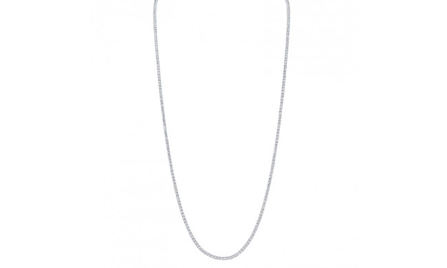Shy Creation 14k White Gold Diamond Tennis Necklace 36" - SC55004850