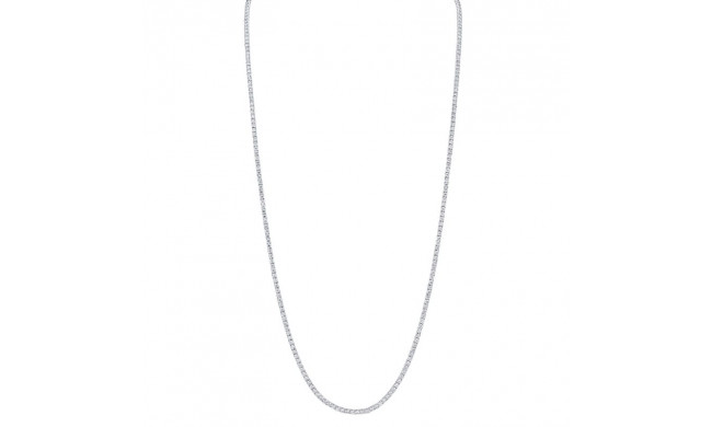 Shy Creation 14k White Gold Diamond Tennis Necklace 36" - SC55004850