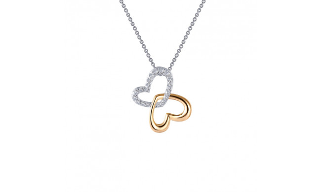 Lafonn Double-Heart Shadow Necklace - N0141CLT18