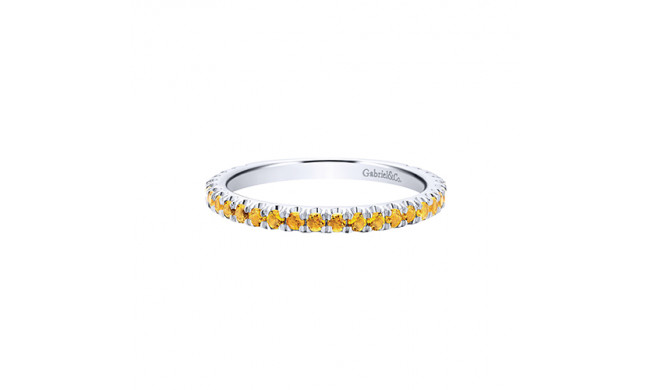 Gabriel & Co. 14k White Gold Citrine Stackable Ring