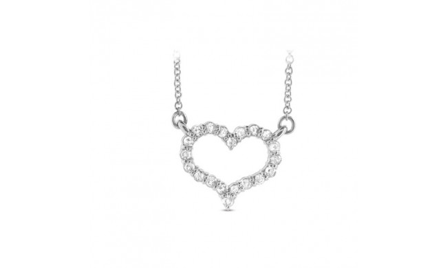 Louis Creations 14k White Gold Diamond Heart Pendant - PRL1290-025