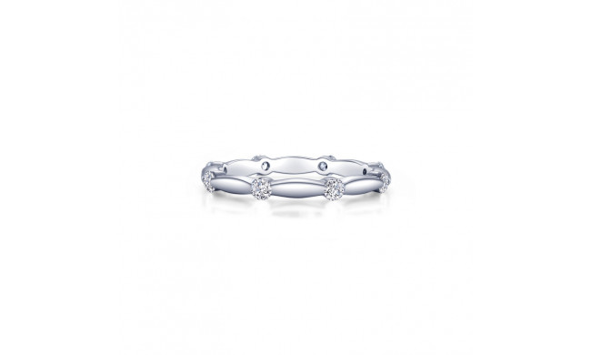 Lafonn Platinum Stackable Wave Eternity Wedding Band - R0467CLP10