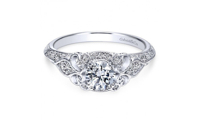 Gabriel & Co. 14k White Gold Victorian Vintage Engagement Ring - ER11865R0W44JJ