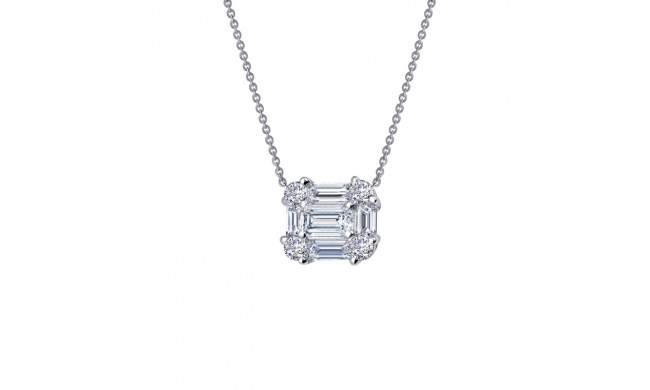 Lafonn 1.15 CTW Baguette Halo Necklace - N0185CLP20