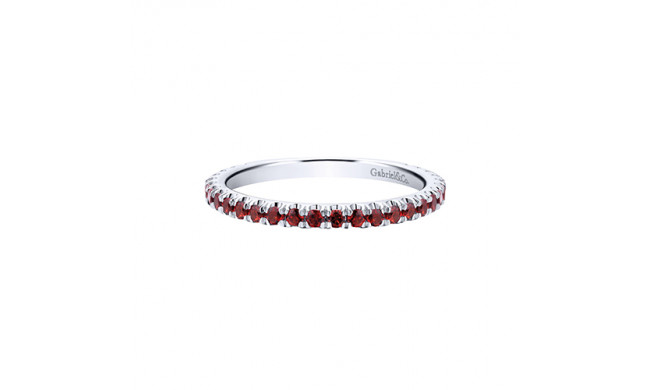 Gabriel & Co. 14k White Gold Garnet Stackable Diamond Ring