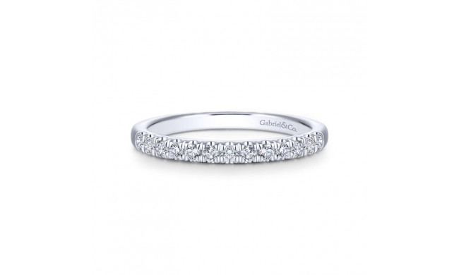 Gabriel & Co. 14k White Gold Contemporary Diamond Wedding Band - WB14399R4W44JJ