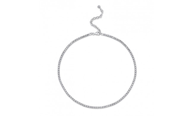Shy Creation 14k White Gold Diamond Necklace - SC55005146
