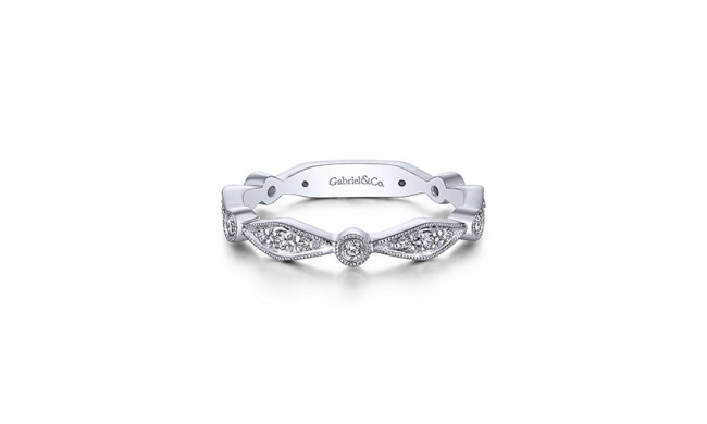 Gabriel & Co. 14k White Gold Diamond Stackable Ladies' Ring