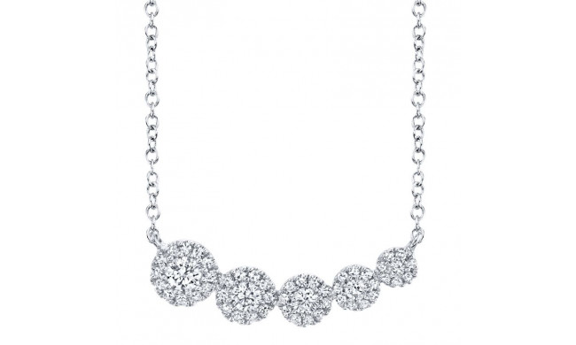 Shy Creation 14k White Gold Diamond Necklace - SC55002532