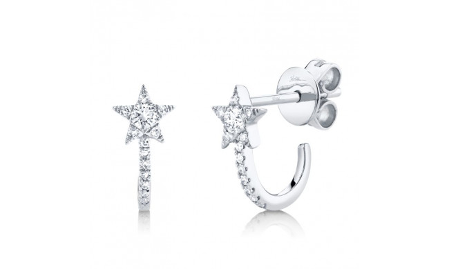 Shy Creation 14k White Gold Diamond Star Earrings - SC55004608