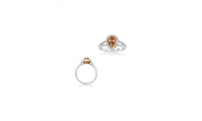 Roman & Jules 18k Two Tone Gold Champagne and White Diamond Ring - KR5084WY-18K