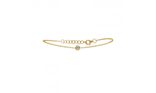 Shy Creation 14k Yellow Gold Diamond Bezel Bracelet - SC55008391