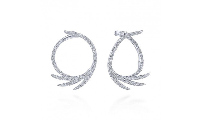 Gabriel & Co. 14k White Gold Kaslique Diamond Hoop Earrings - EG13447W45JJ