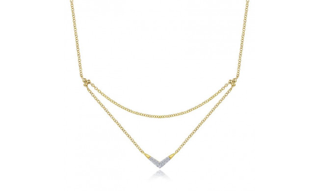 Gabriel & Co. 14k Yellow Gold Contemporary Diamond Necklace - NK5972Y45JJ