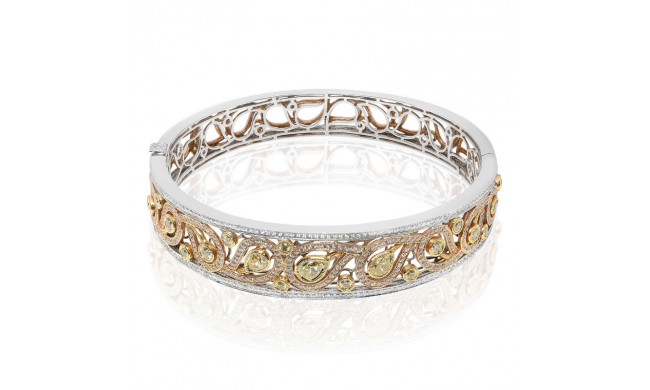 Roman & Jules Three Tone 18k Gold Bangles - KB2412WRY-18K