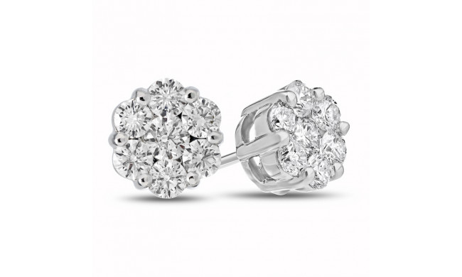 Louis Creations 14k White Gold Stud Earrings - ERL1188K-075