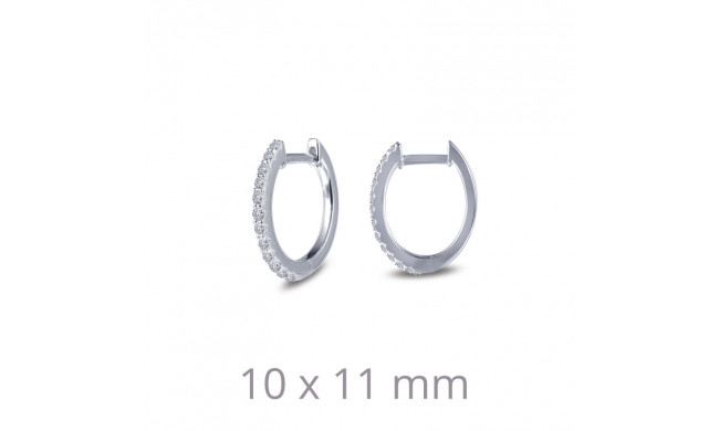 Lafonn Dainty Oval Huggie Hoop Earrings - E0345CLP00