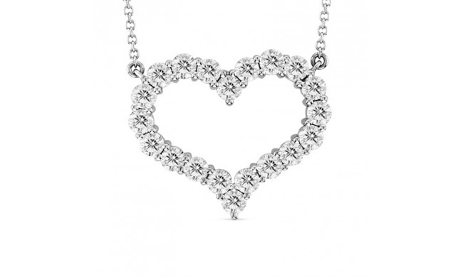 Louis Creations 14k White Gold Diamond Heart Pendant - PRL1290-200