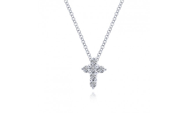 Gabriel & Co. 14k White Gold Faith Diamond Necklace - NK1370W45JJ