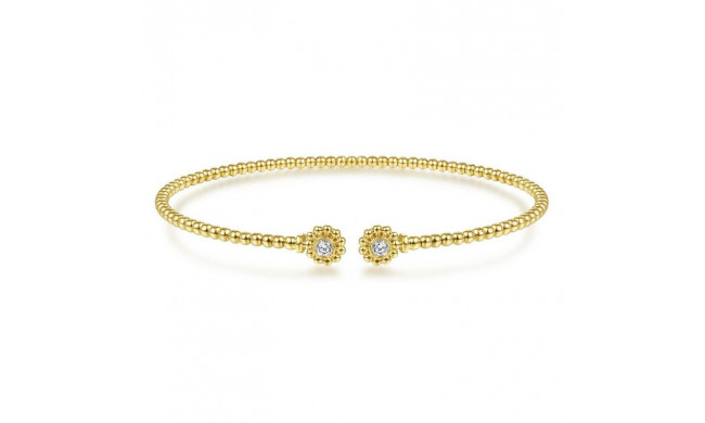 Gabriel & Co. 14k Yellow Gold Bujukan Diamond Bangle Bracelet - BG4257-65Y45JJ