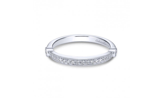 Gabriel & Co. 14k White Gold Contemporary Diamond Wedding Band - WB13888R4W44JJ