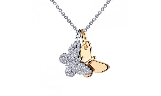 Lafonn Butterfly Shadow Charm Necklace - P0238CLT20