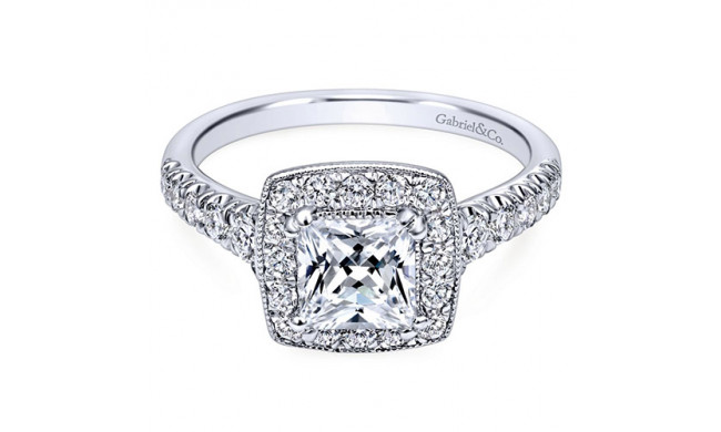 Gabriel & Co. 14k Two Tone Gold Victorian Halo Engagement Ring - ER10907W44JJ