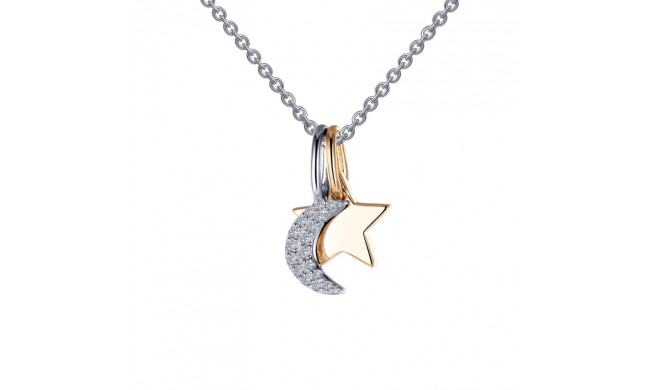 Lafonn Moon & Star Shadow Charm Necklace - P0220CLT20