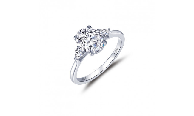 Lafonn Platinum Classic Three-Stone Engagement Ring - R0478CLP05