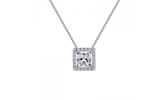 Lafonn Princess-Cut Halo Necklace - N0101CLP18