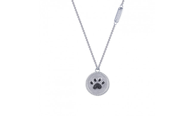 Lafonn Paw Print Disc Necklace - 9N027CBP18