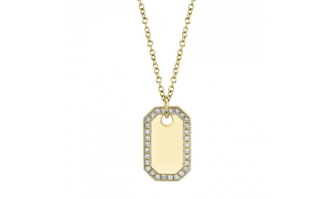 Shy Creation 14k Yellow Gold Diamond Dotanecklace - SC55019719